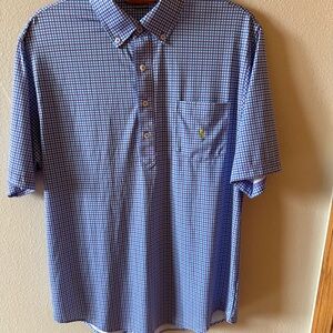 Fennec Classic Blue Gingham Men's Button-Down Shirt